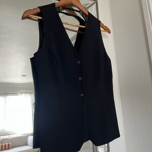 Anthropologie Maeve black open back vest